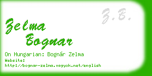 zelma bognar business card