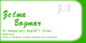 zelma bognar business card